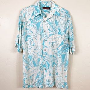 TORI RICHARD SS Aqua Hawaiian Aloha Surf Shirt M